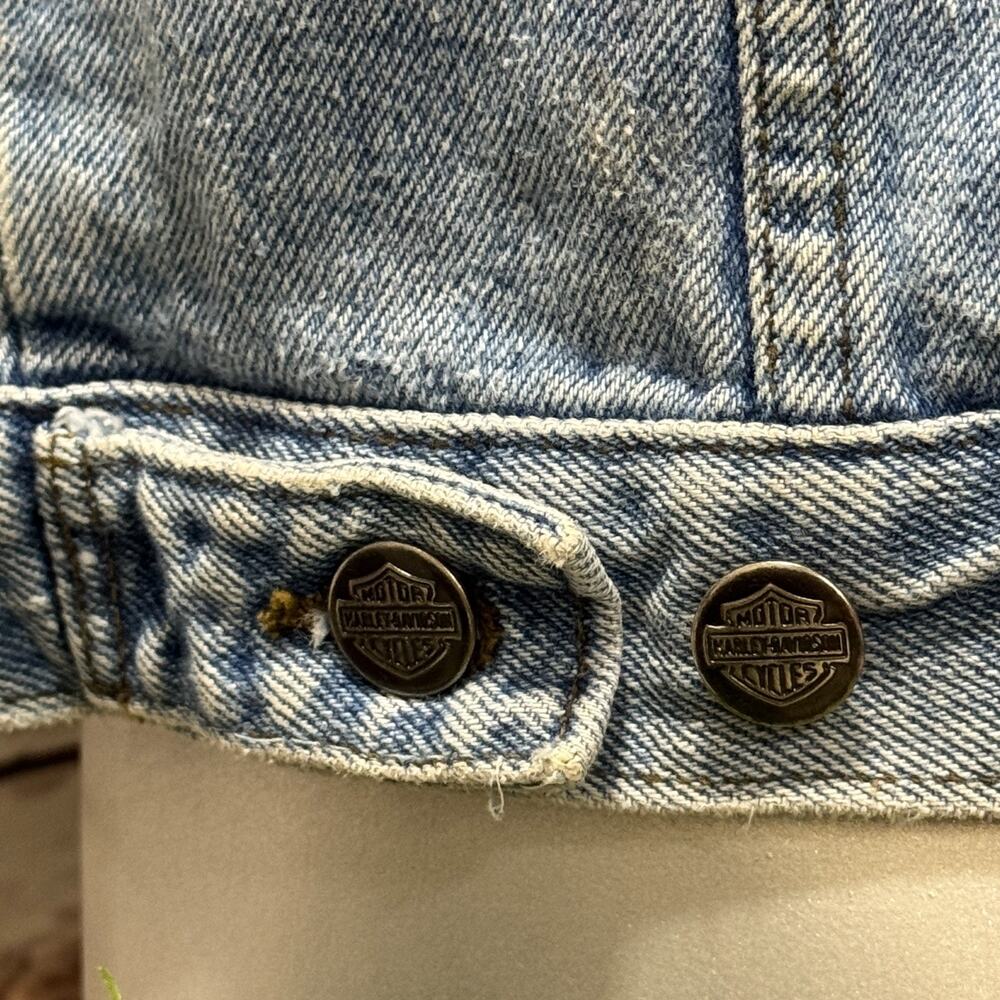 Harley Davidson Denim Jean Levi Motorcycle Vest Biker Blue Size XS Ladies Womans - Picture 4 of 9